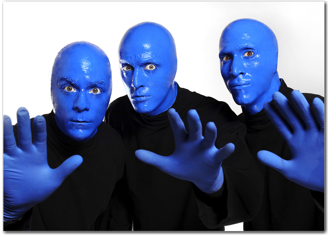 Блю мен групп. Blue man Band. Blue man Group шоу. Солистка группы Blue man Group. Группа голубых мужчин