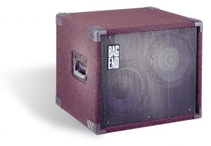 Bag End D10B-D is a deep red carpeted double 10 inch musical instrument loudspeaker